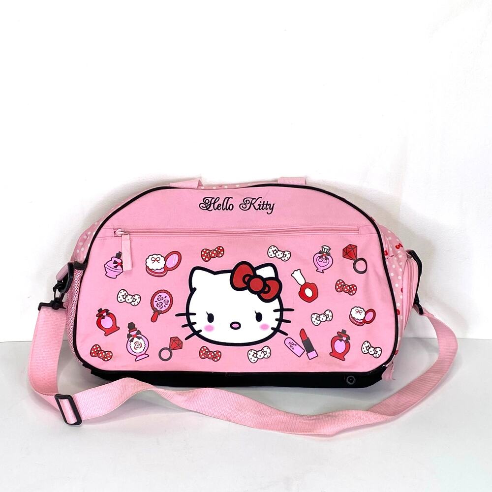 HELLO KITTY Sanrio Pink Duffle Bag Carry On Overnight Travel 18 x 11 Dance Gym
